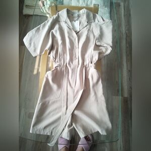ICHI Tan Short Sleeve Jumpsuit